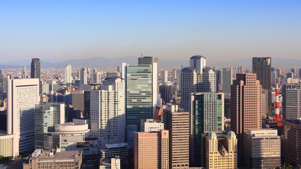 Osaka, Japan - Umeda district - city view of Osaka, Japan